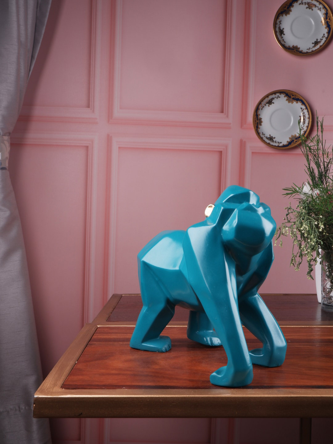 

THE WHITE INK DECOR Blue Gorilla Walking Figurine