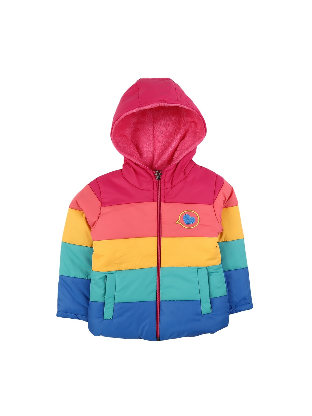

V-Mart Kids Yellow & Blue Colourblocked Acrylic Lightweight Quilted Jacket