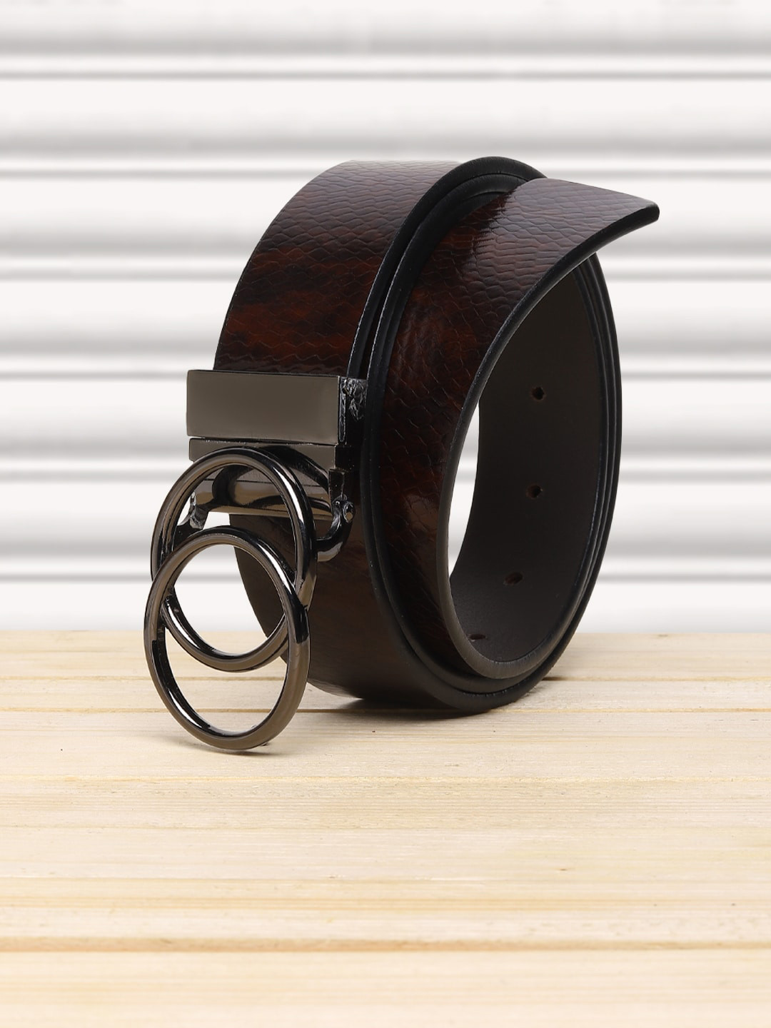 

Teakwood Leathers Women Brown Textured Leather Belt