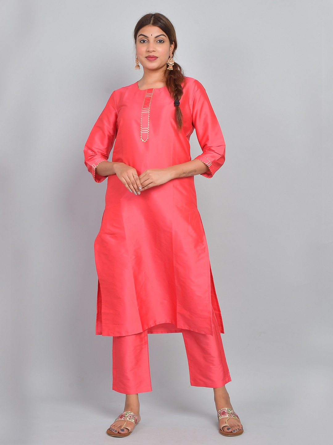 

Riara Women Red Kurta with Trousers