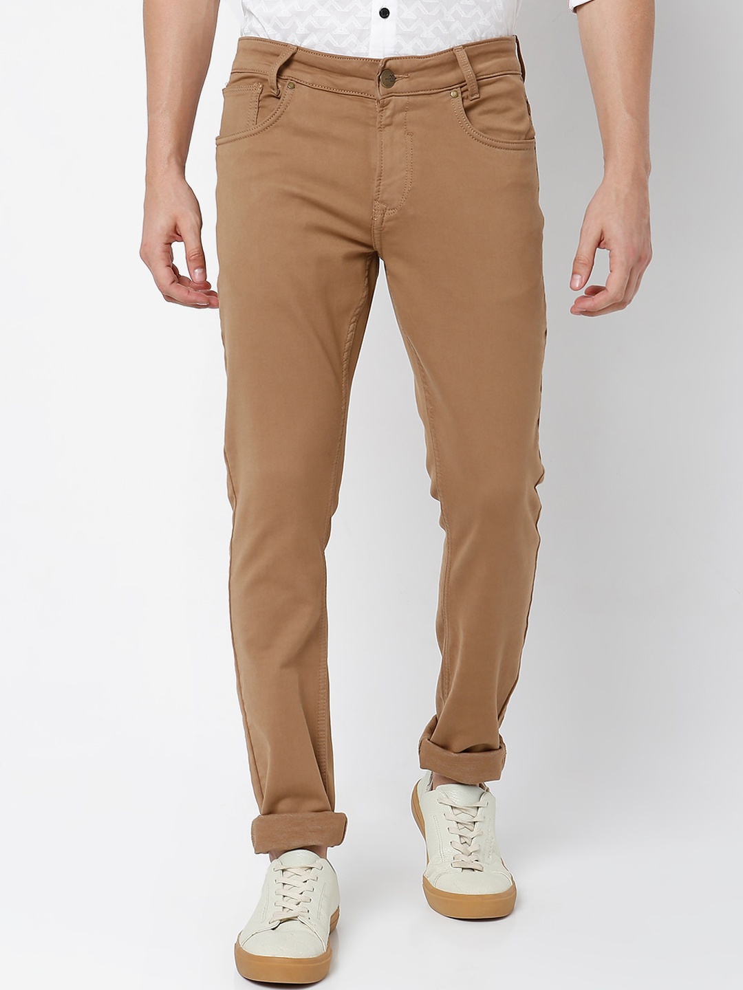 

Mufti Men Beige Skinny Fit Trousers