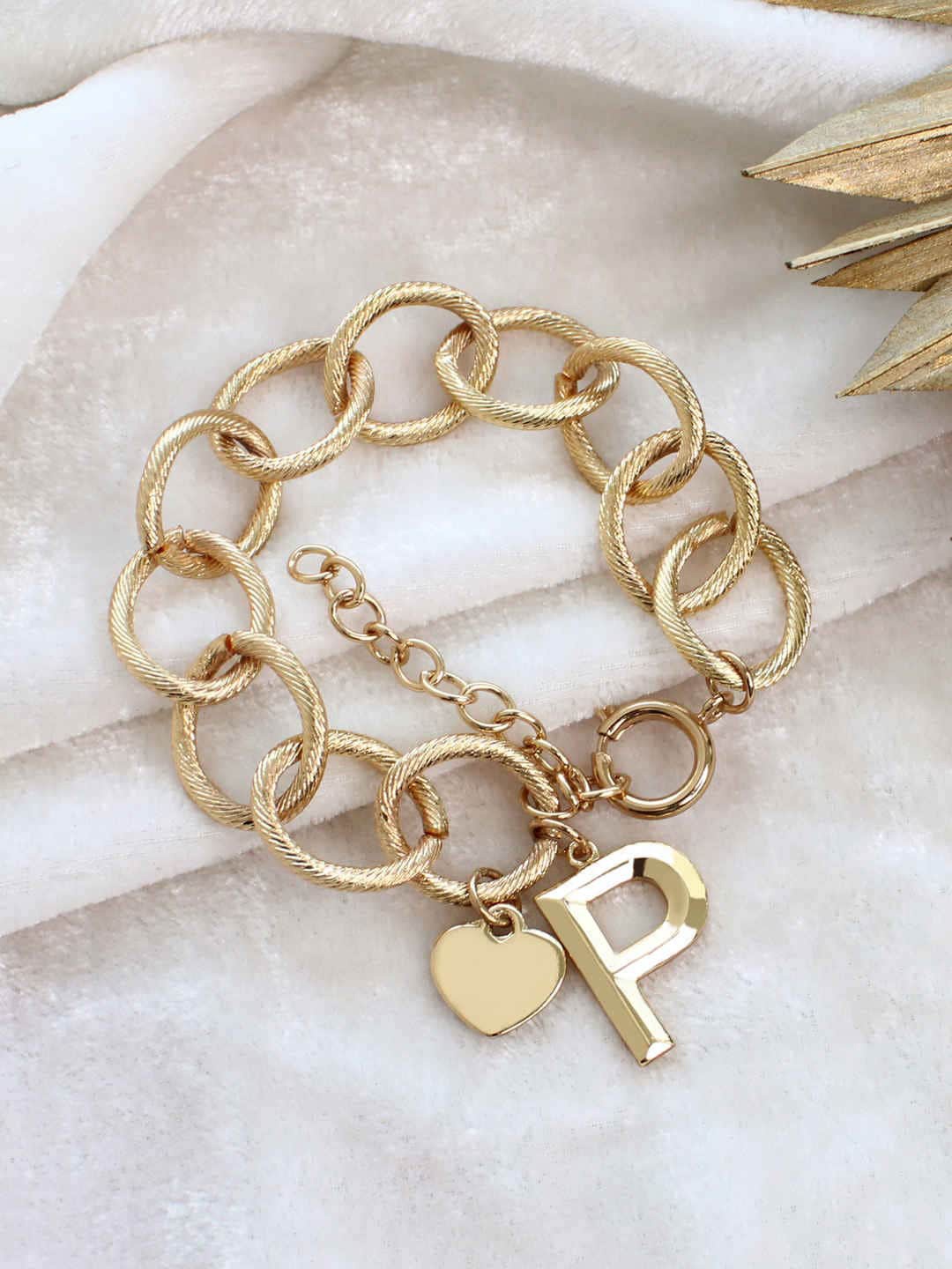 

Runway Ritual Women Gold-Toned Brass Gold-Plated Charm Bracelet