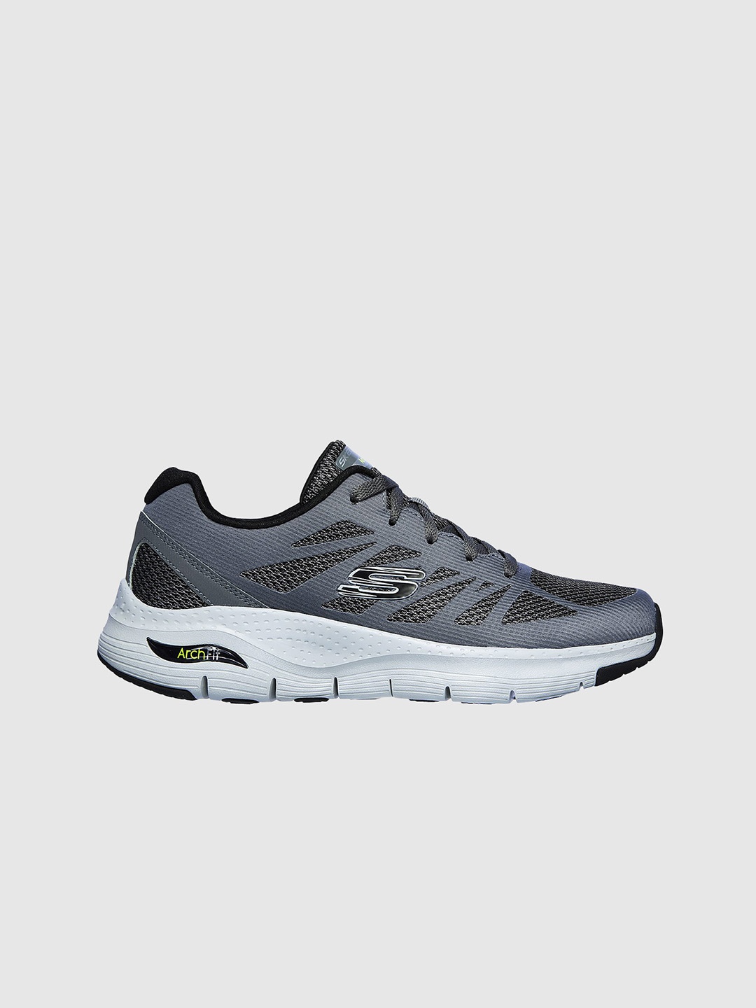 

Skechers Men Charcoal Woven Design Sneakers
