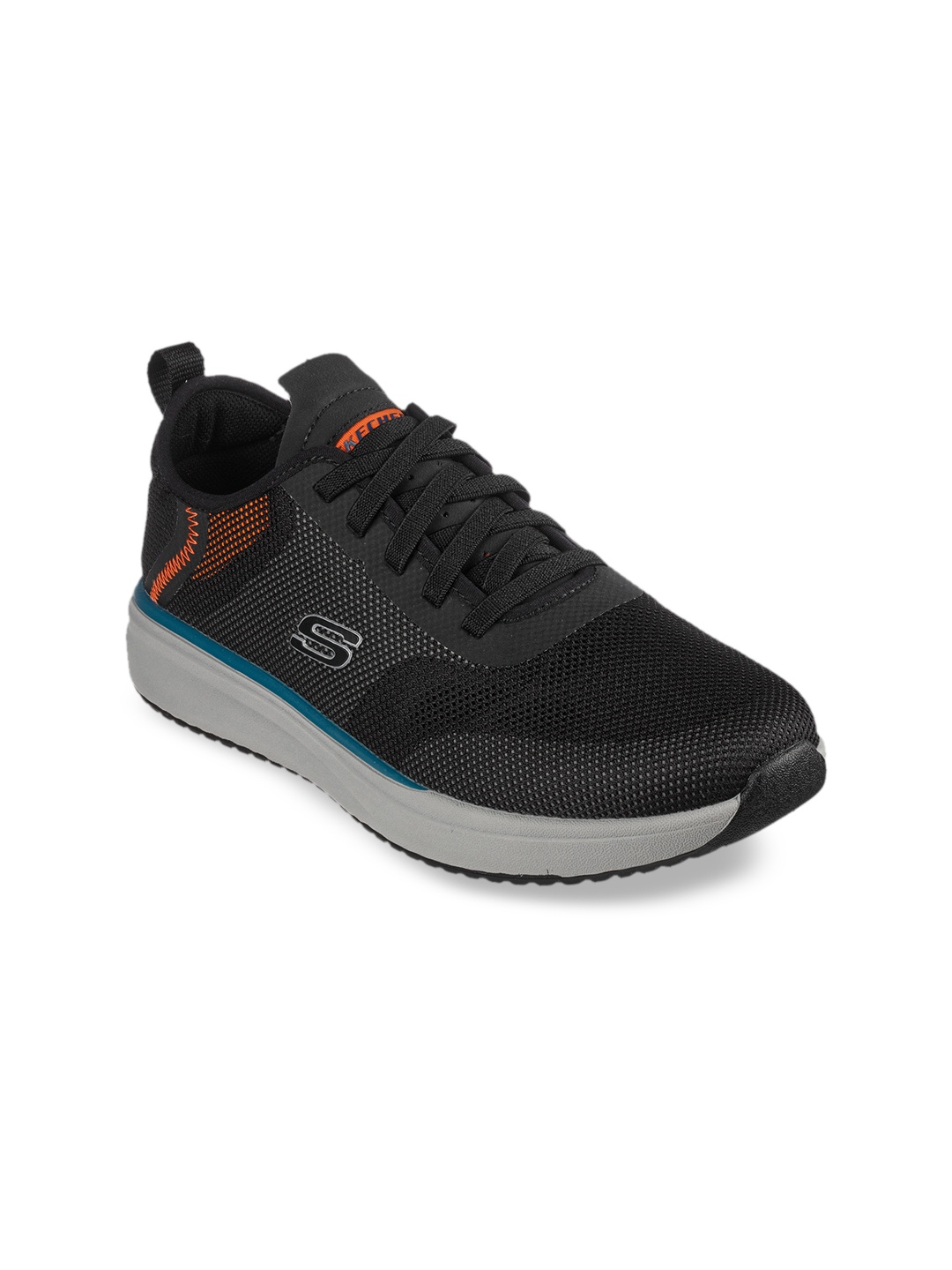 

Skechers Men Black Woven Design Sneakers