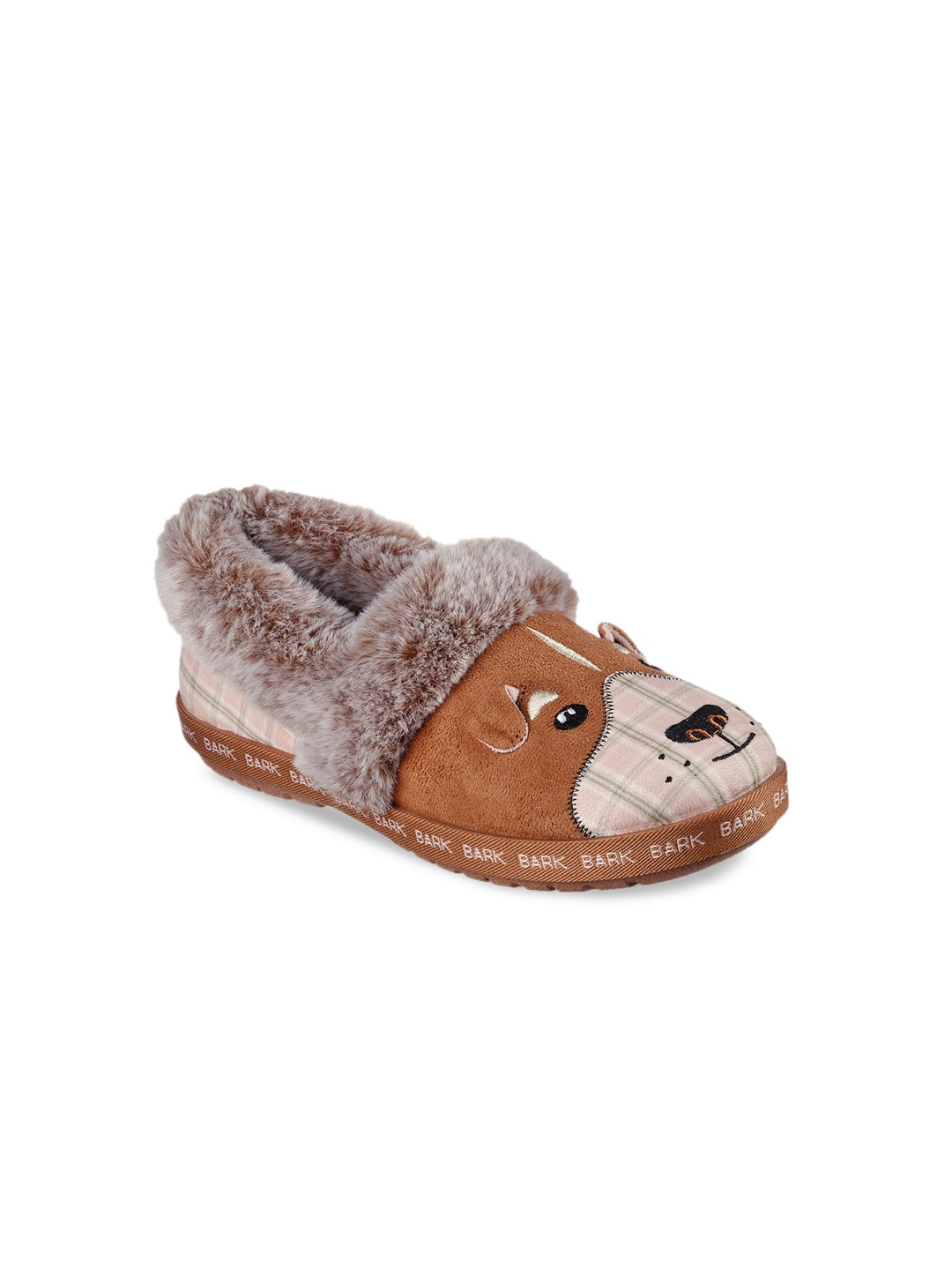 

Skechers Women Brown Textured Suede Slip-On Sneakers