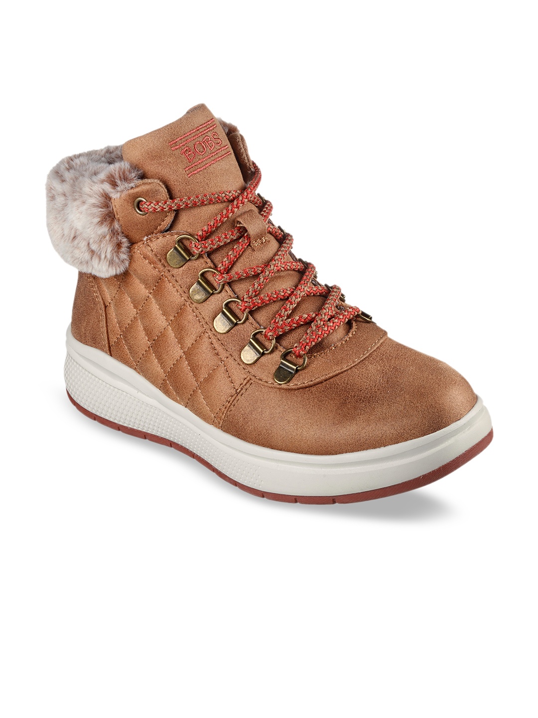 

Skechers Women Brown Textured BOBS SKIPPER WAV - GRAND LEAP Boots