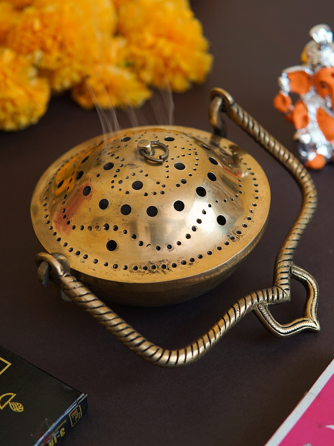 

StatueStudio Gold-Toned Hanging Incense Burner Dhoop Dani