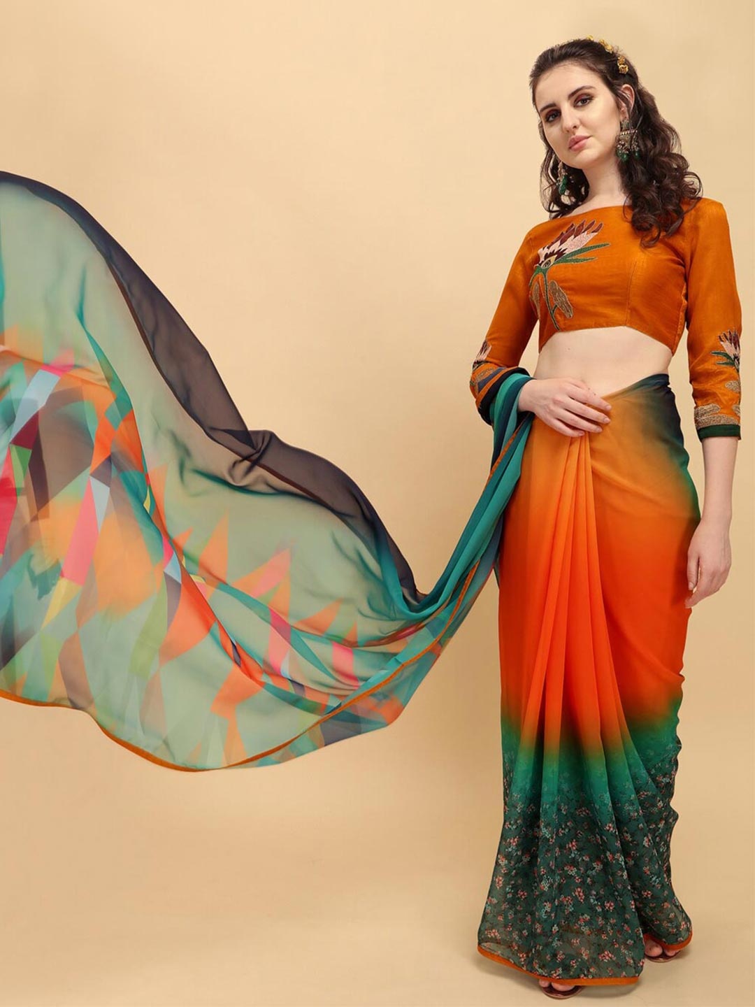 

Sangria Women Multi Sarees, Teal