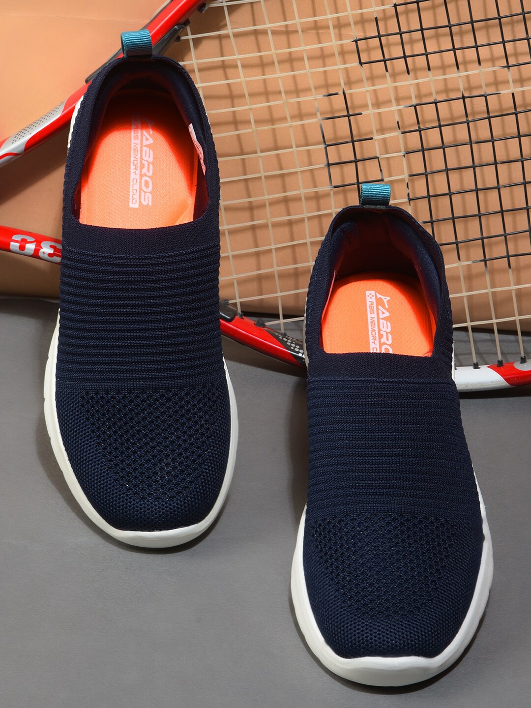 

ABROS Women Navy Blue Mesh Running Shoes