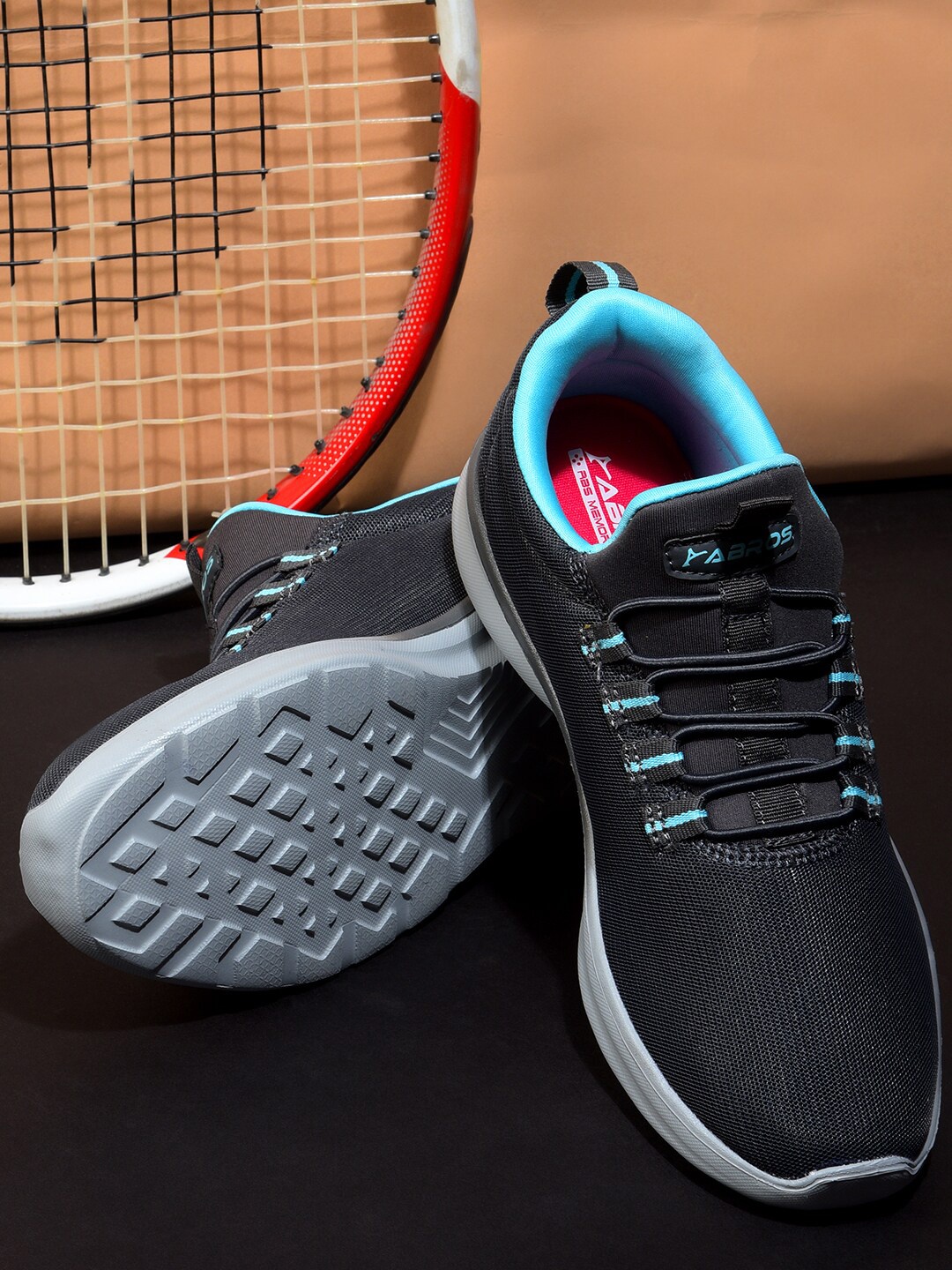 

ABROS Women Charcoal Mesh Running Shoes