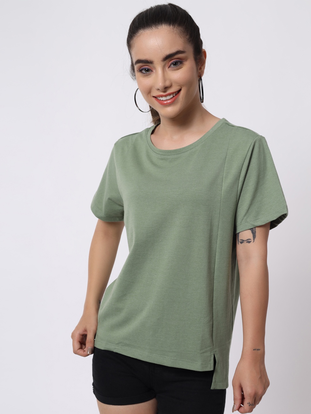 

KEIKO Women Green T-shirt