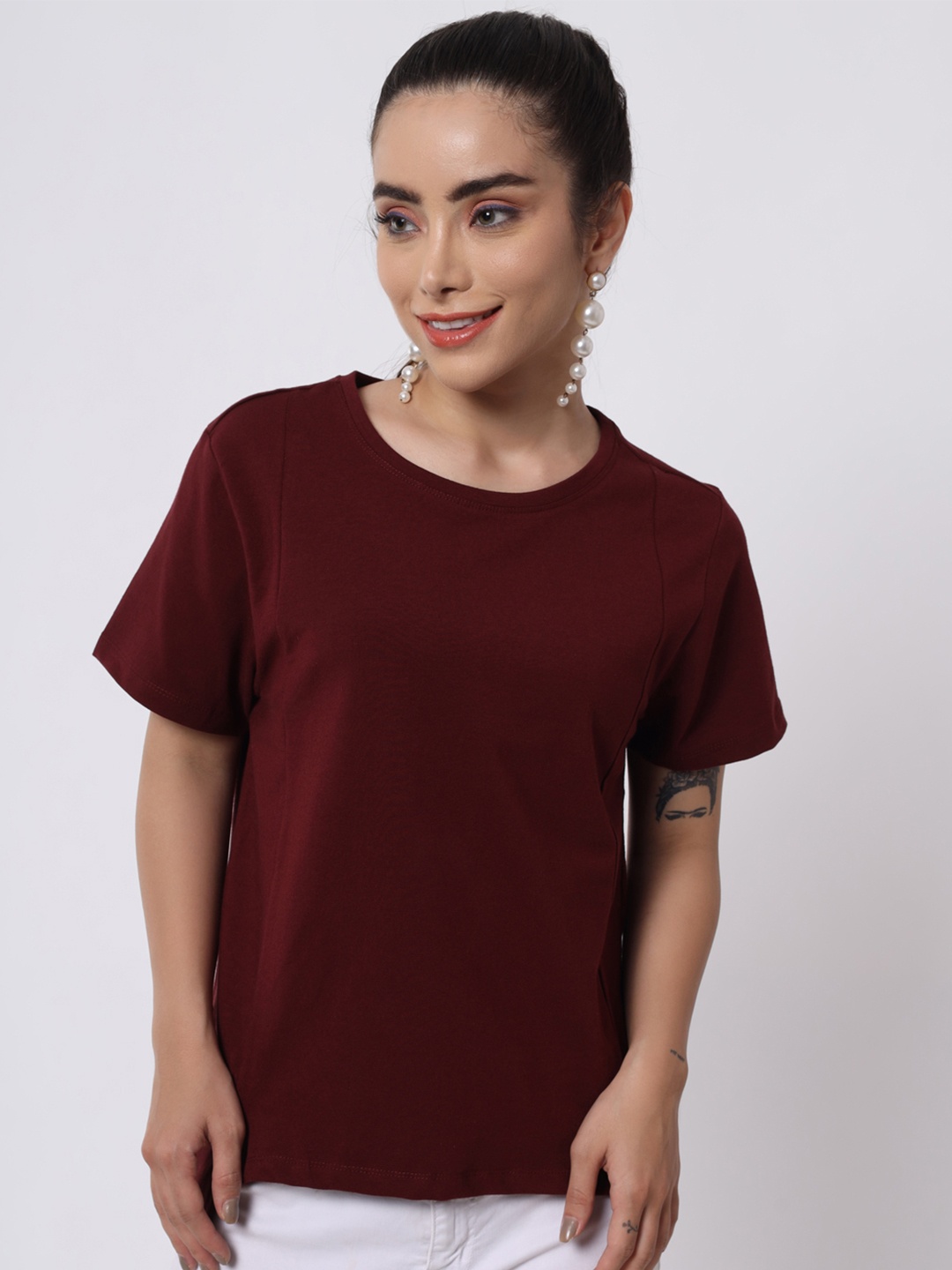 

KEIKO Maroon Solid Top
