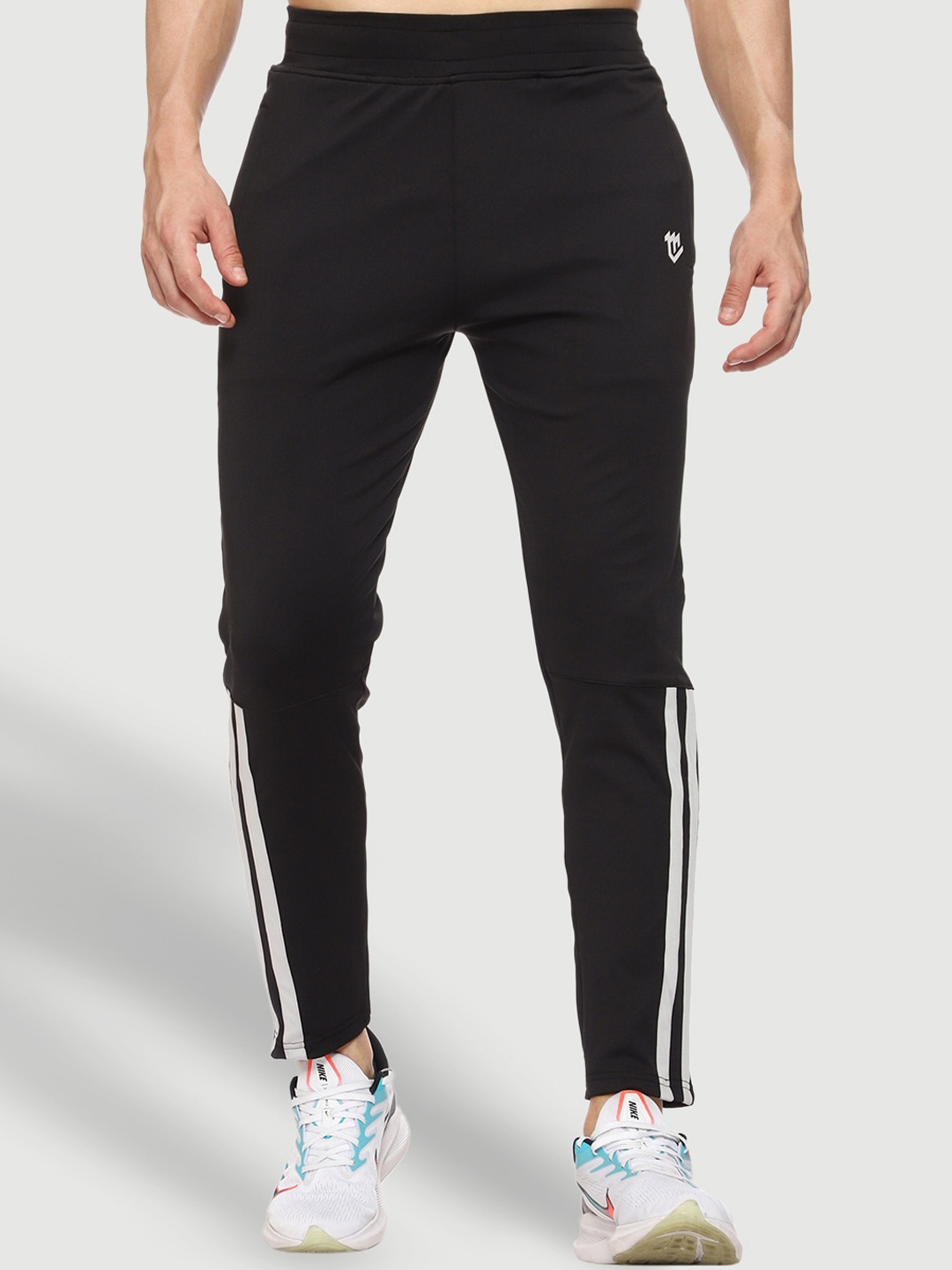 

Mark Leute Men Black Striped Fit Track Pants