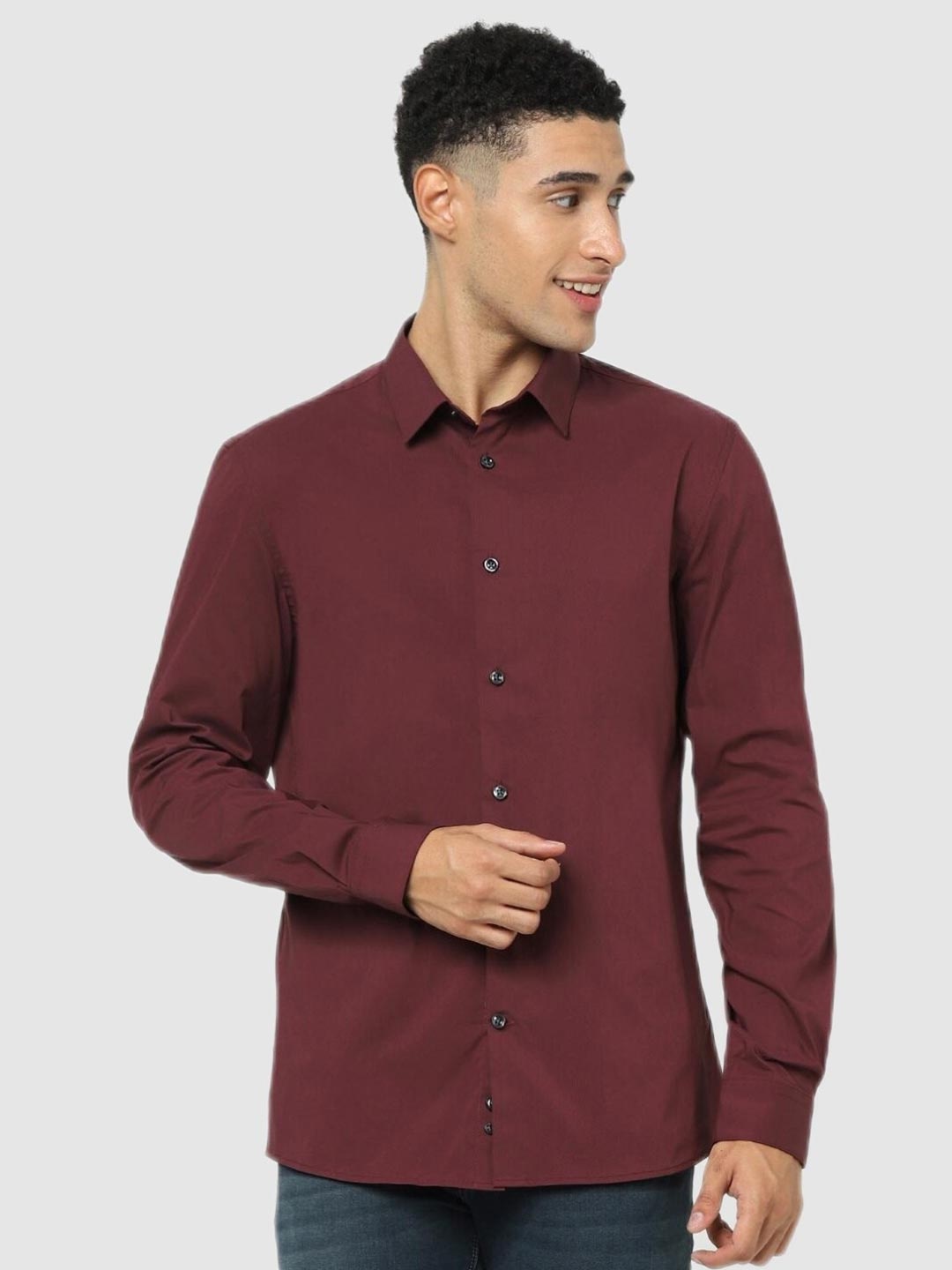 

Celio Men Maroon Classic Casual Shirt