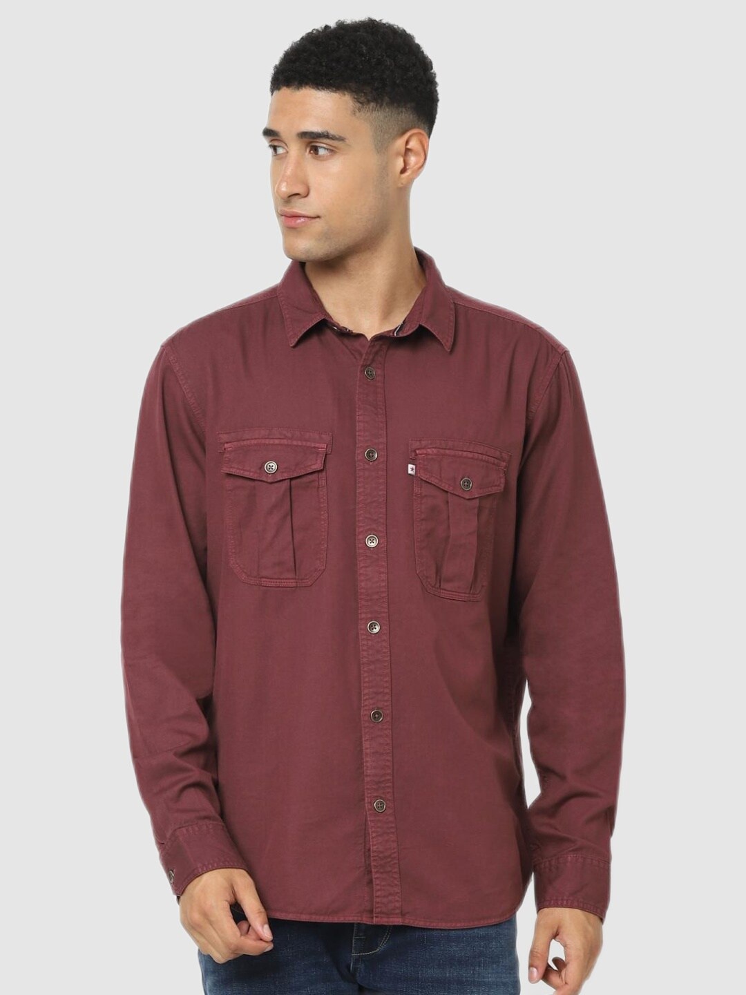 

Celio Men Maroon Classic Casual Shirt