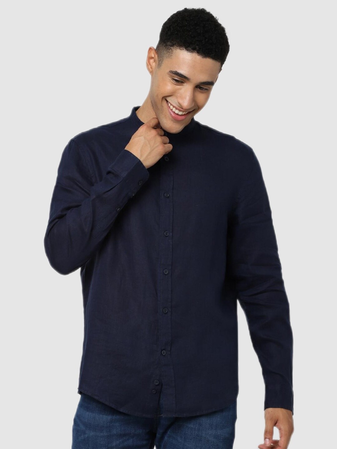

Celio Men Navy Blue Classic Casual Shirt