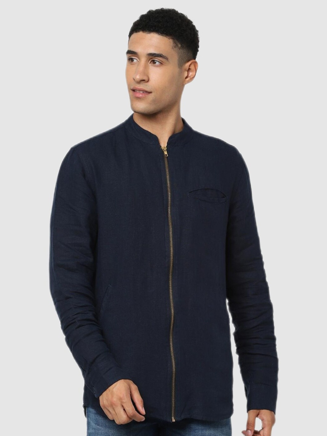 

Celio Men Navy Blue Classic Casual Shirt