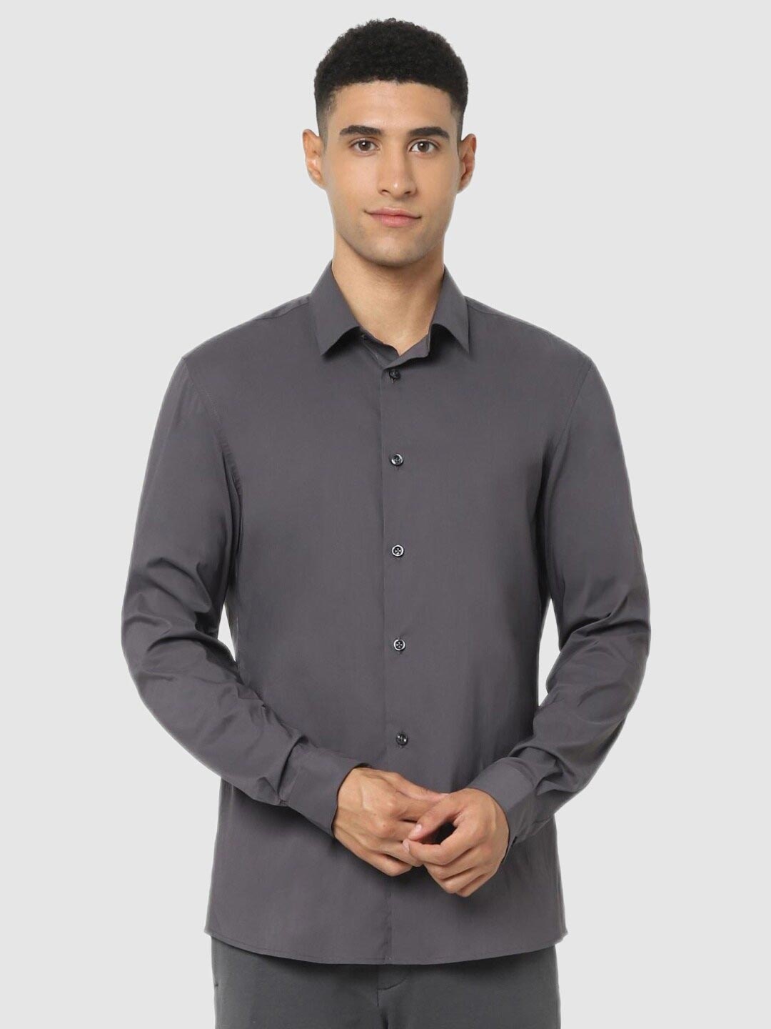 

Celio Men Charcoal Classic Regular Fit Casual Shirt