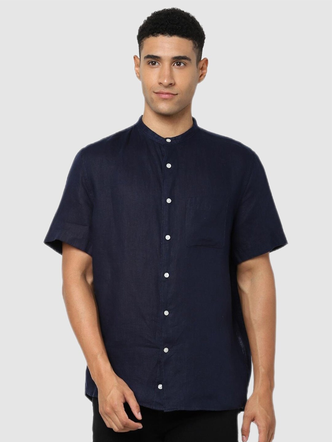 

Celio Men Navy Blue Classic Casual Shirt