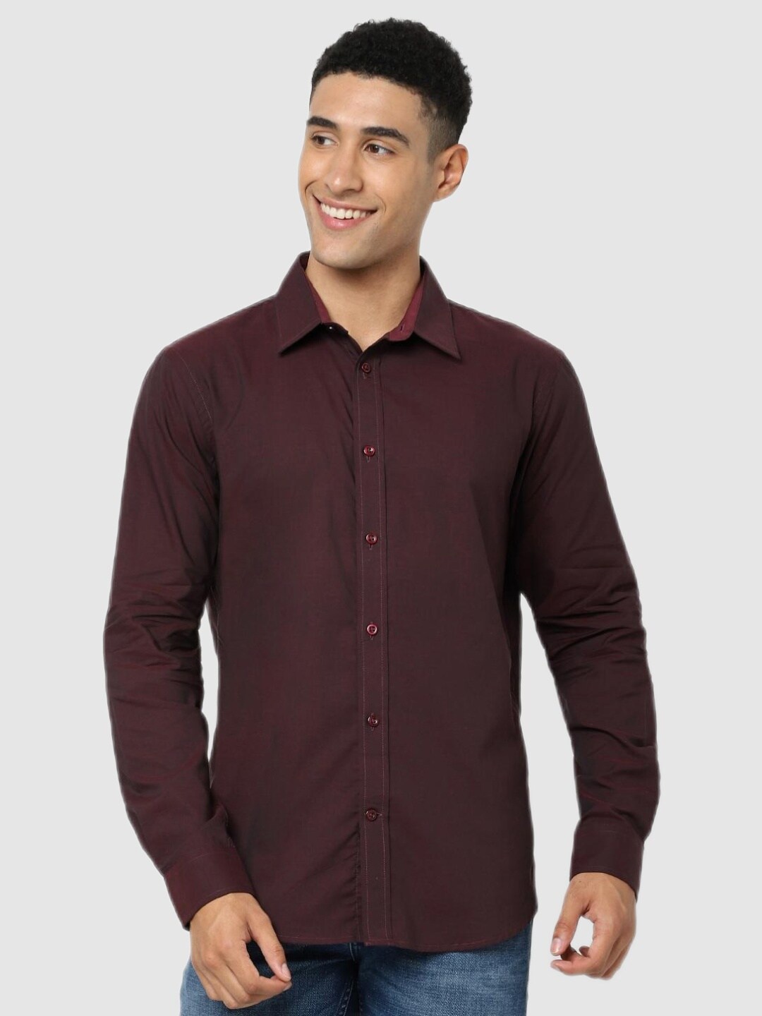 

Celio Men Maroon Classic Regular Fit Cotton Casual Shirt