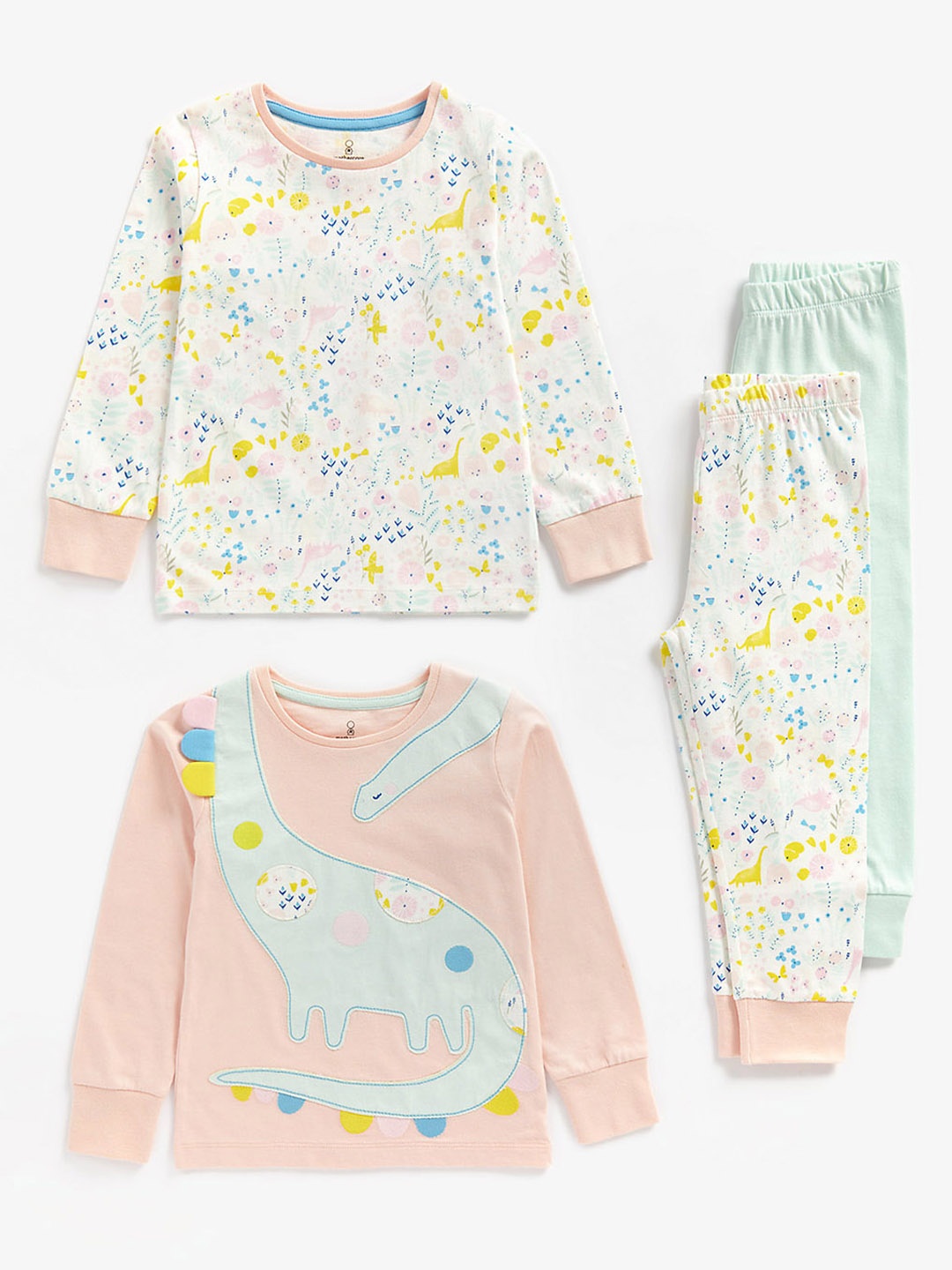 

mothercare Girls Pack of 2 Printed T-shirt with Trousers, Multi