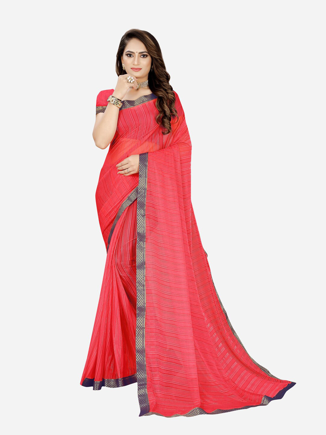 

KALINI Pink Woven Design Silk Cotton Mysore Silk Saree