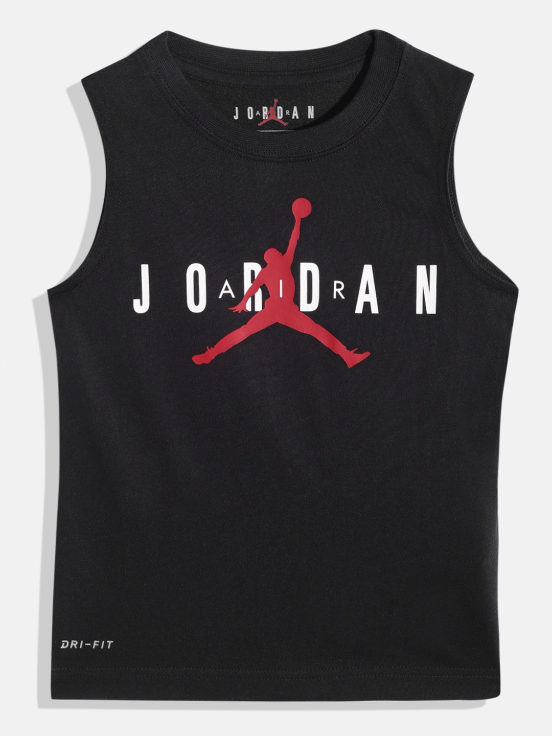 

Jordan Boys Black & White Brand Logo Printed T-shirt
