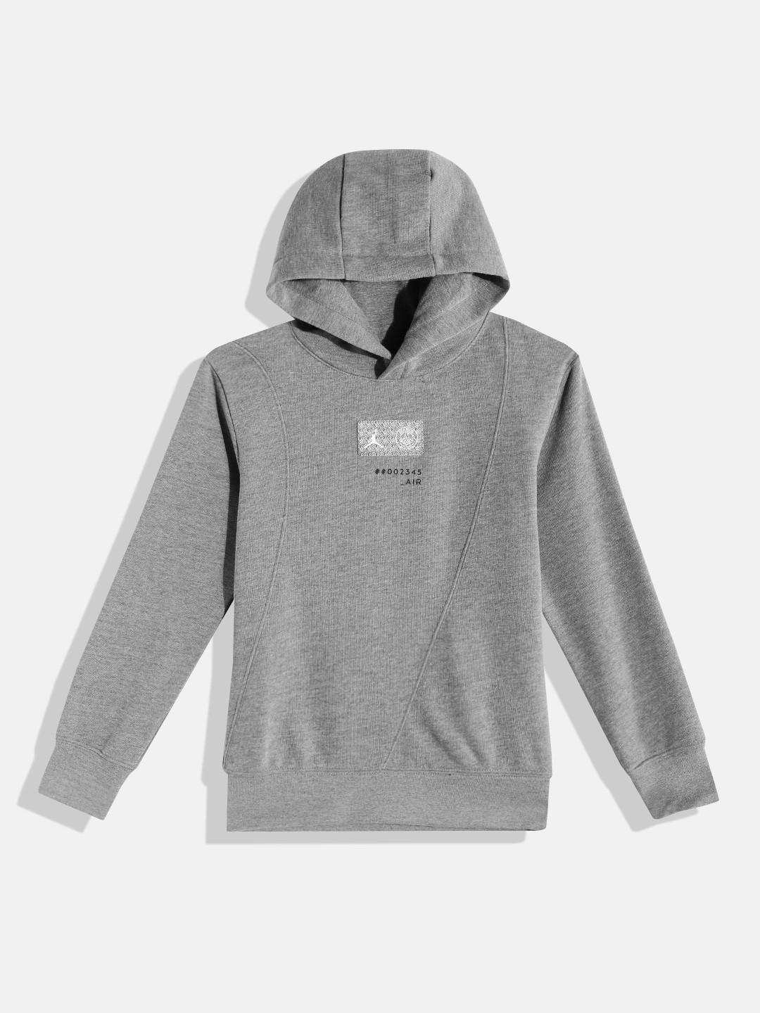 

Jordan Boys Grey Printed Hooded Sweatshirt