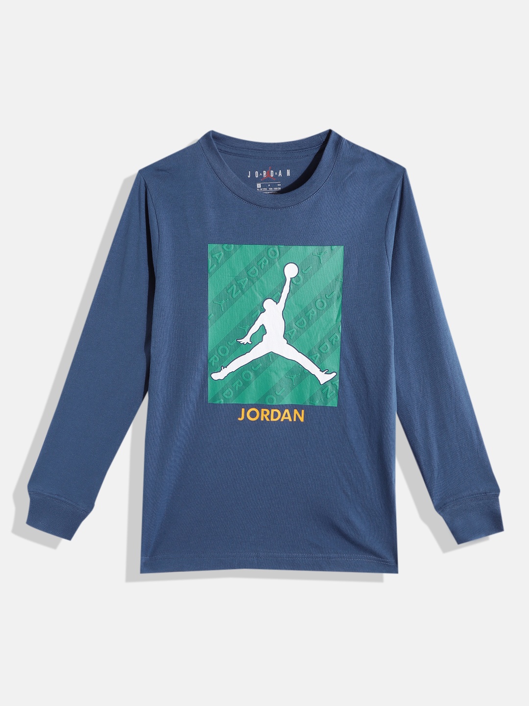 

Jordan Boys Blue & Green Brand Logo Michael Jordan Printed T-shirt