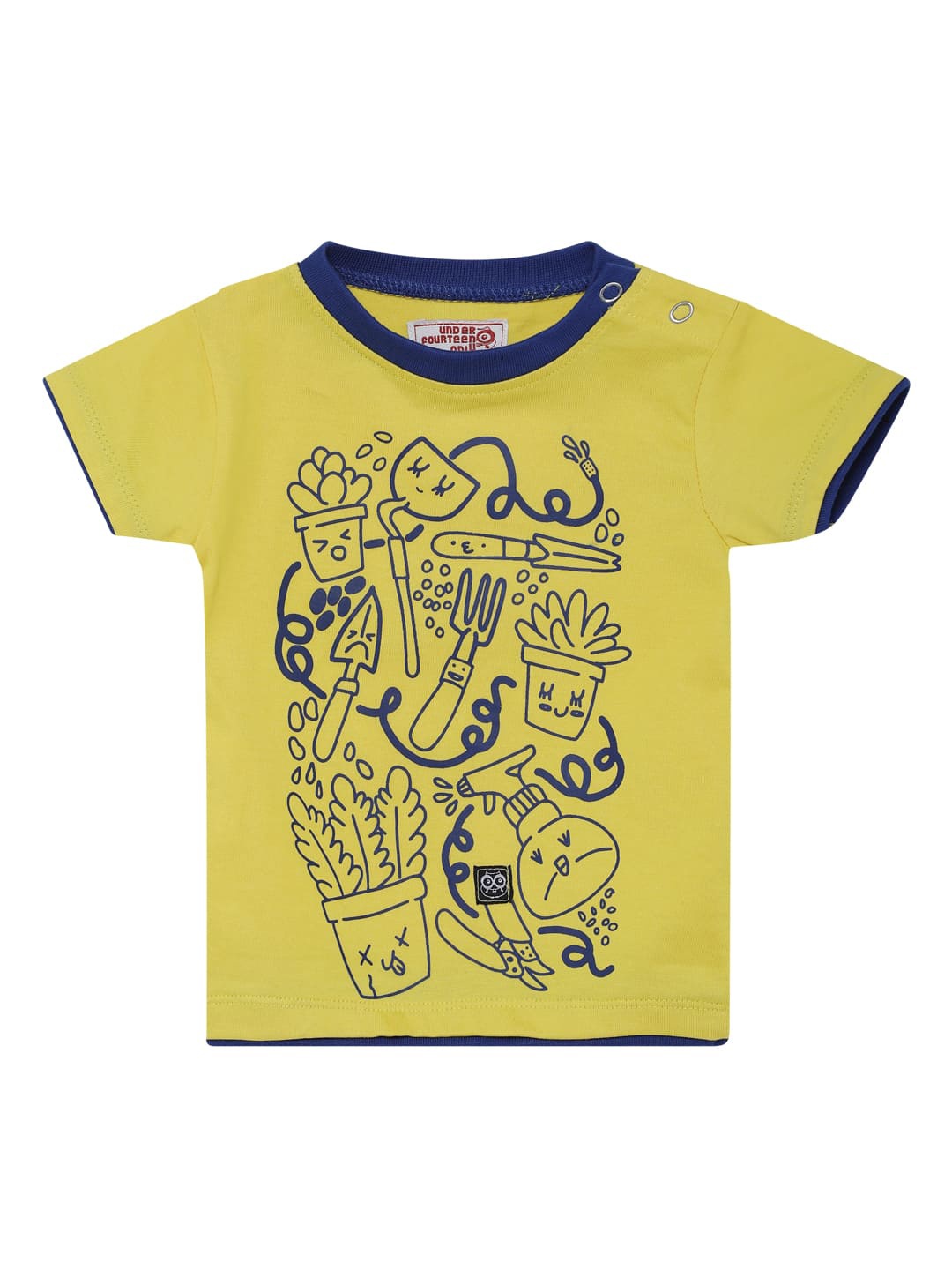 

UNDER FOURTEEN ONLY Boys Yellow Printed Cotton T-shirts