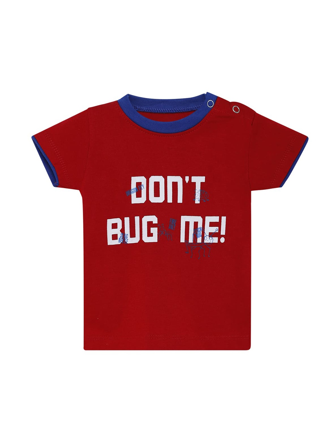 

UNDER FOURTEEN ONLY Boys Red Typography Printed Applique T-shirt