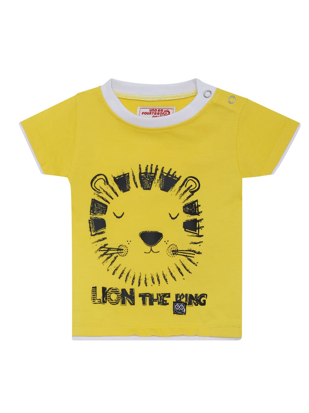 

UNDER FOURTEEN ONLY Boys Yellow Printed T-shirt