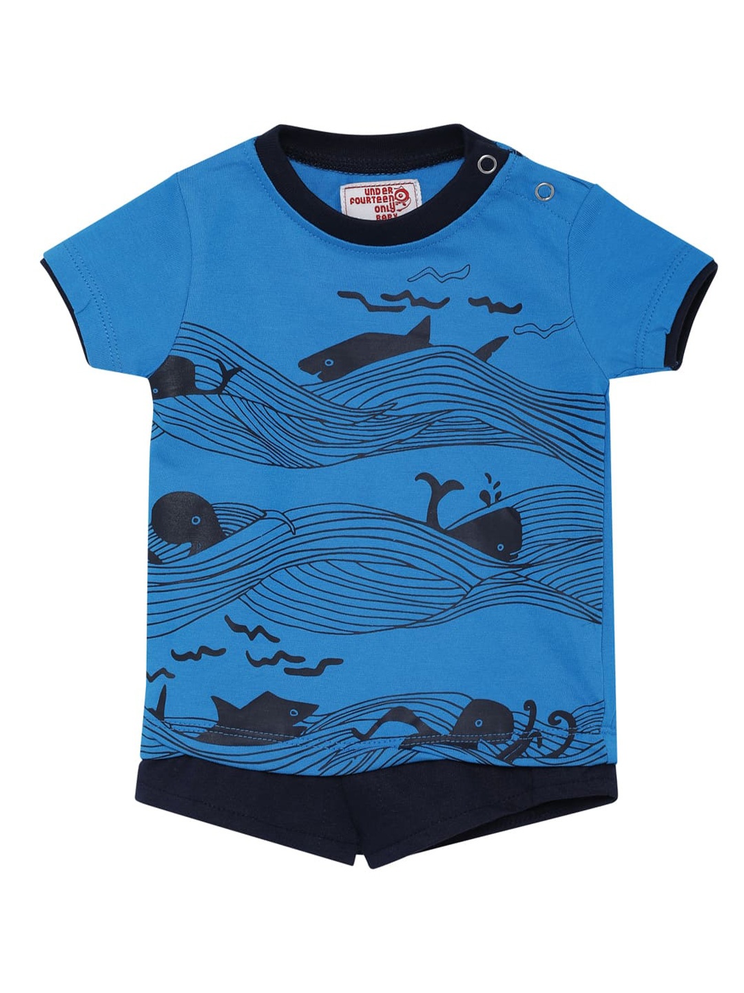

UNDER FOURTEEN ONLY Boys Blue Printed T-shirt