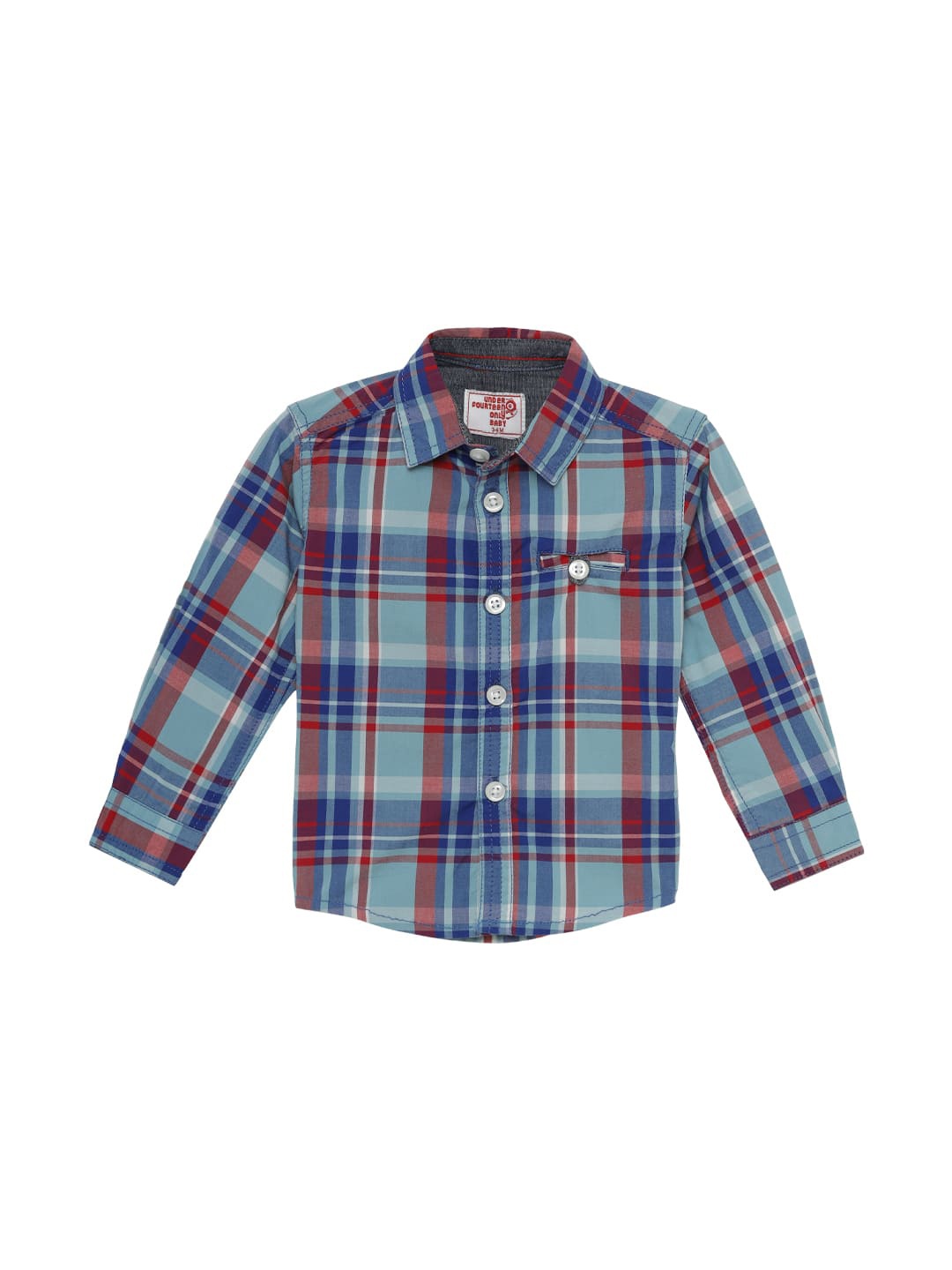 

UNDER FOURTEEN ONLY Boys Blue Tartan Checks Casual Shirt