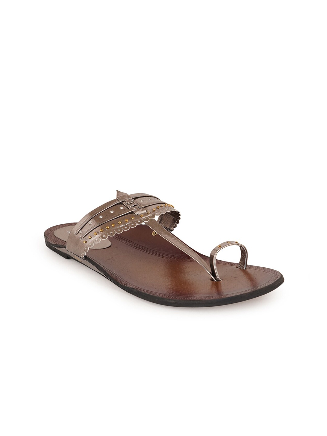 

Style Shoes Women Grey Embellished One Toe Flats