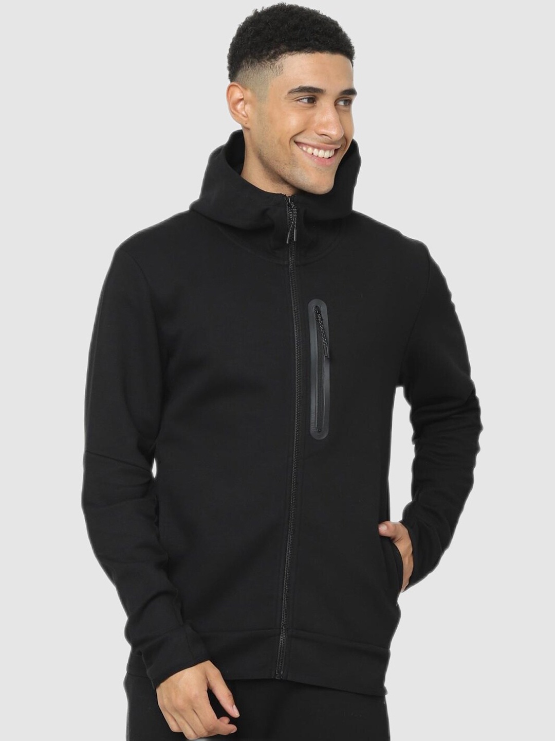

Celio Men Black Longline Cotton Biker Jacket