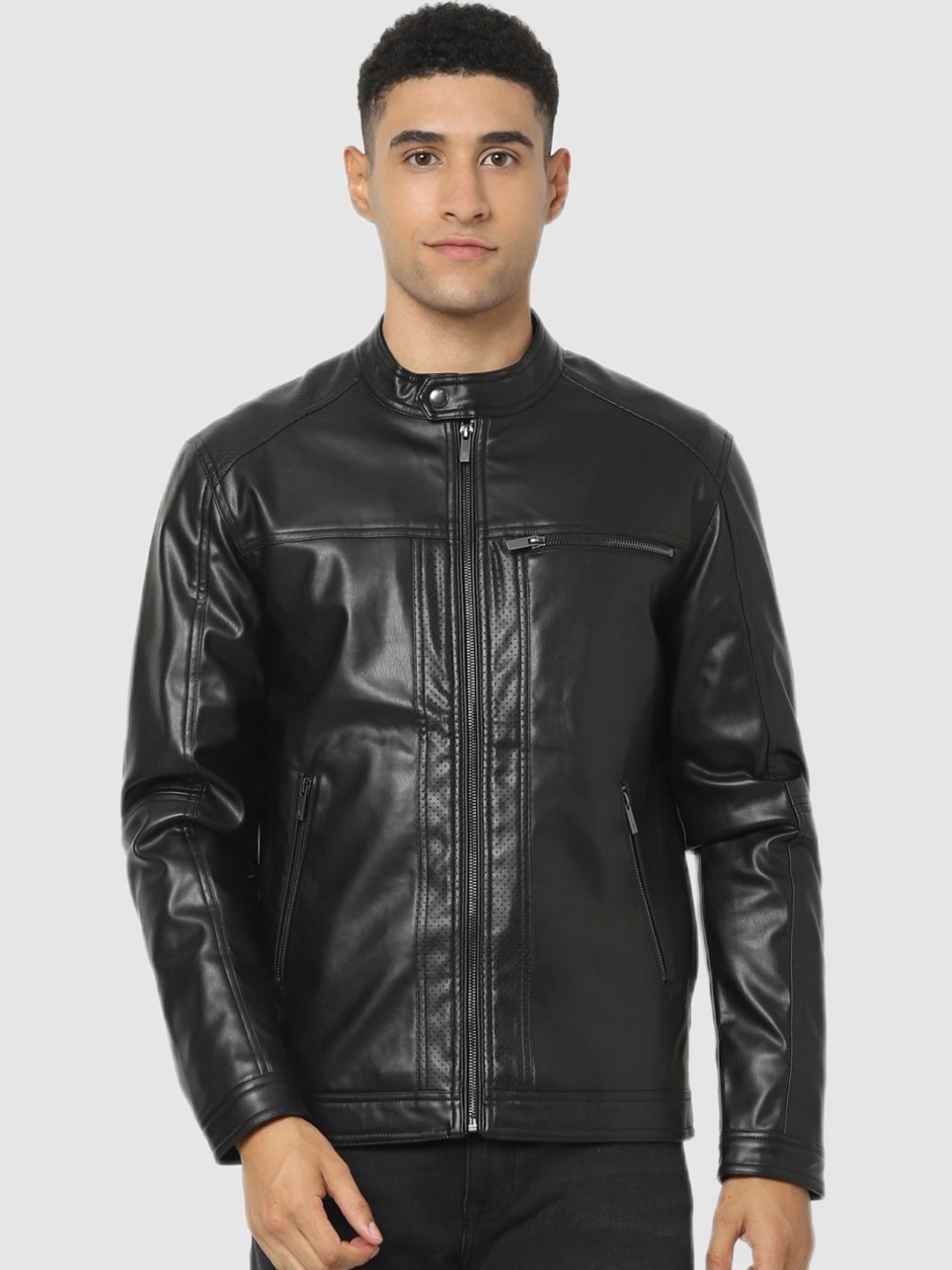 

Celio Men Black Biker Jacket