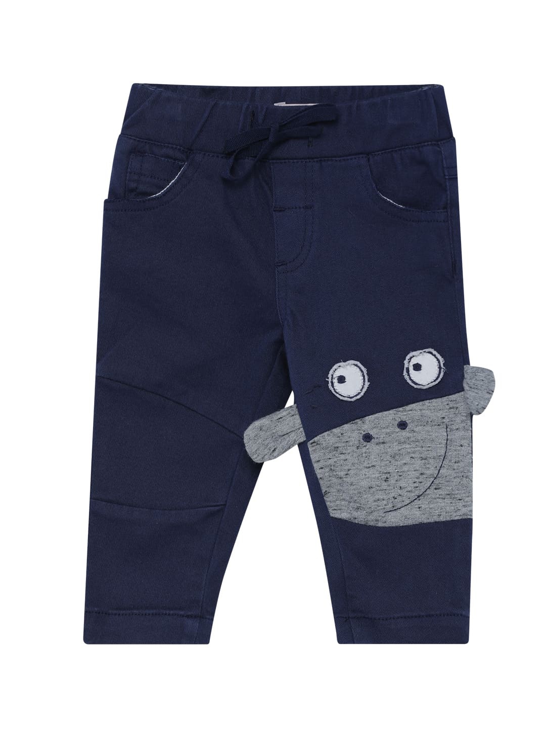 

UNDER FOURTEEN ONLY Boys Navy Blue Slim Fit Trousers