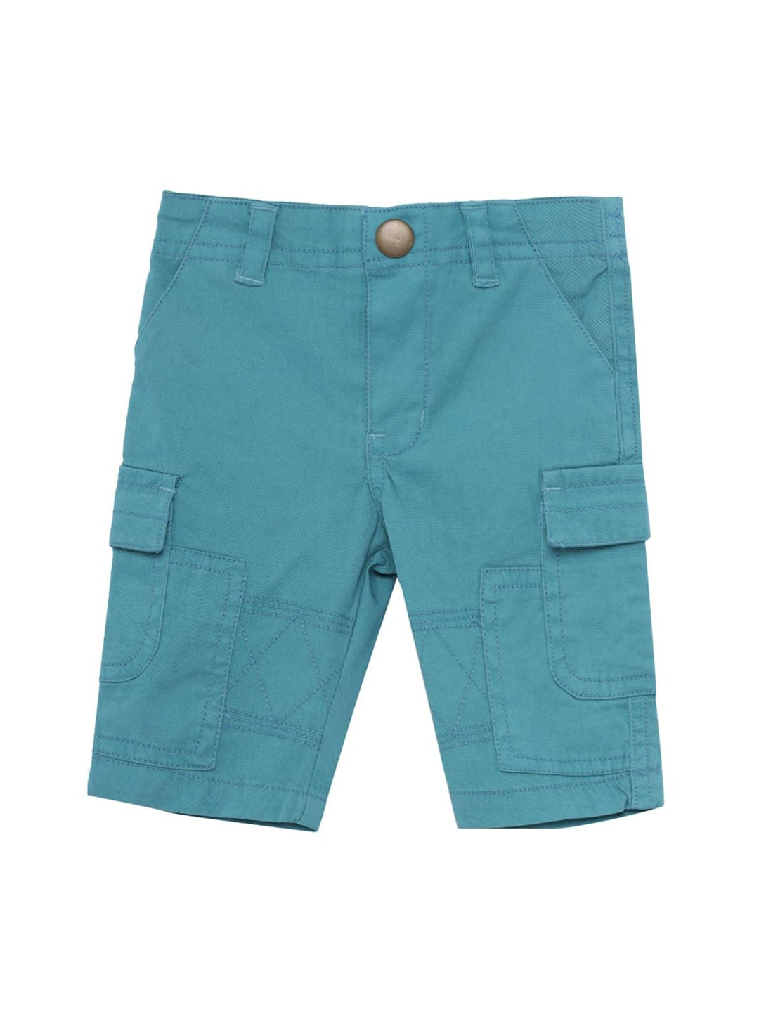 

UNDER FOURTEEN ONLY Boys Green Slim Fit Cargos Trousers