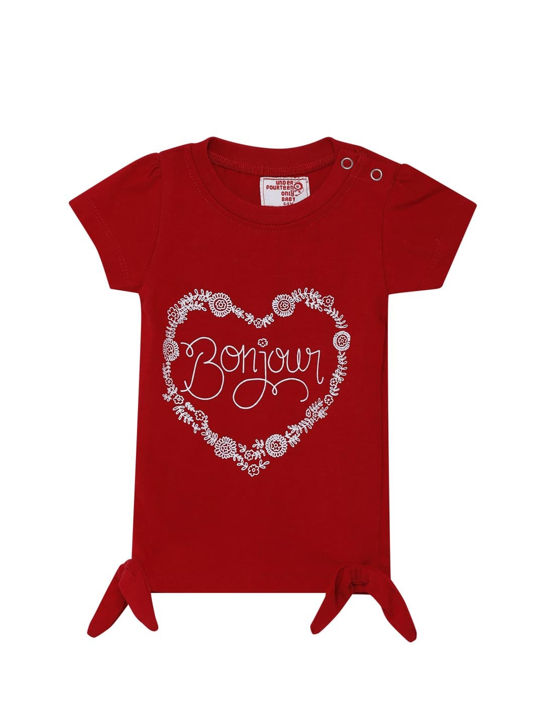 

UNDER FOURTEEN ONLY Red Floral Heart Printed Top