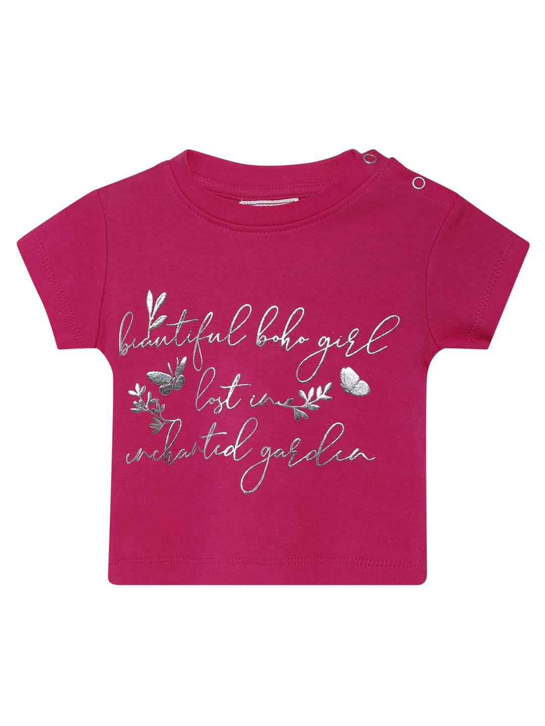 

UNDER FOURTEEN ONLY Pink & amaranth purple Print Top