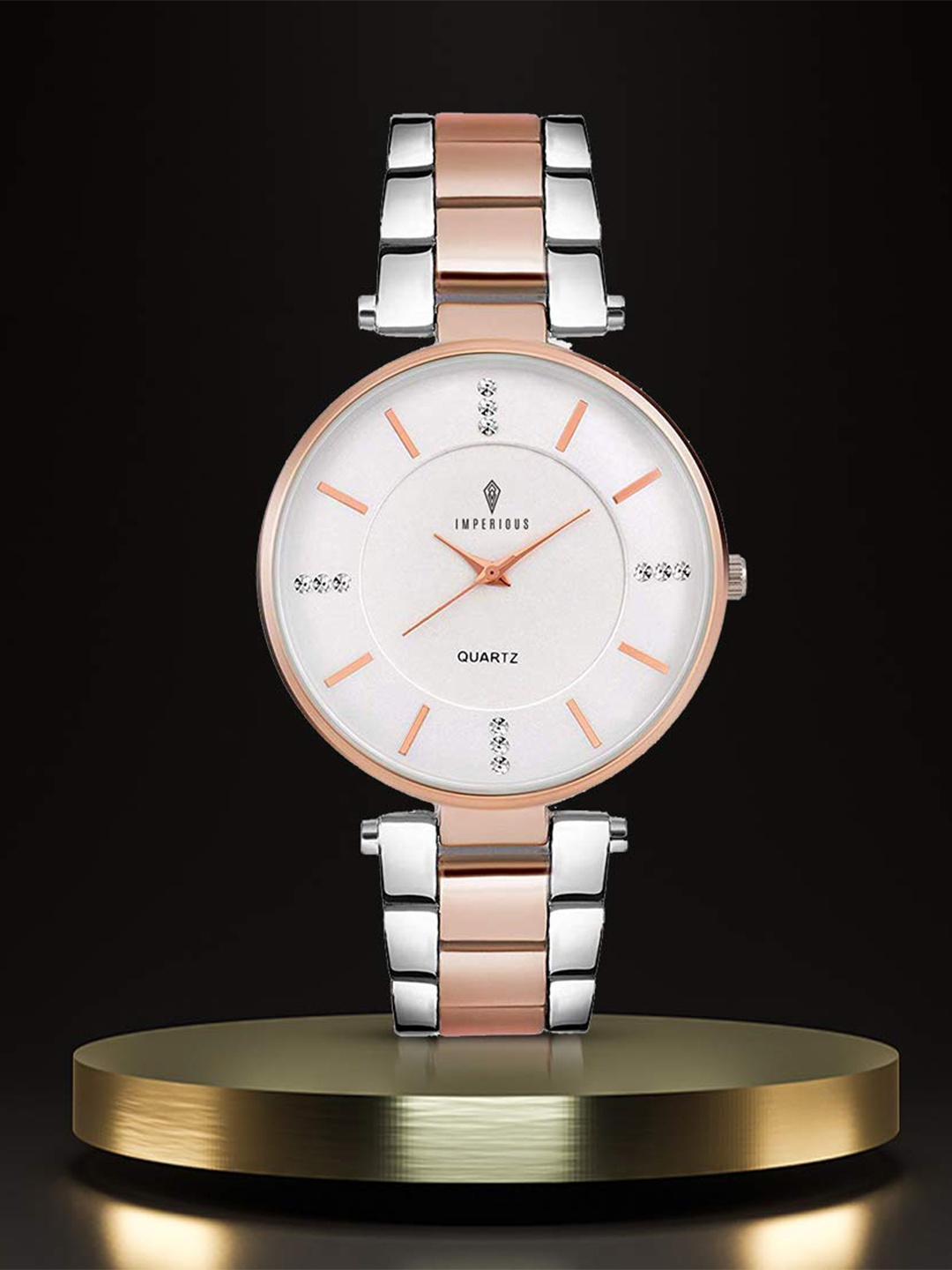 

Imperious- The Royal Way Women Silver-Toned Brass Dial & Multicoloured Bracelet Style Straps Analogue Watch, White