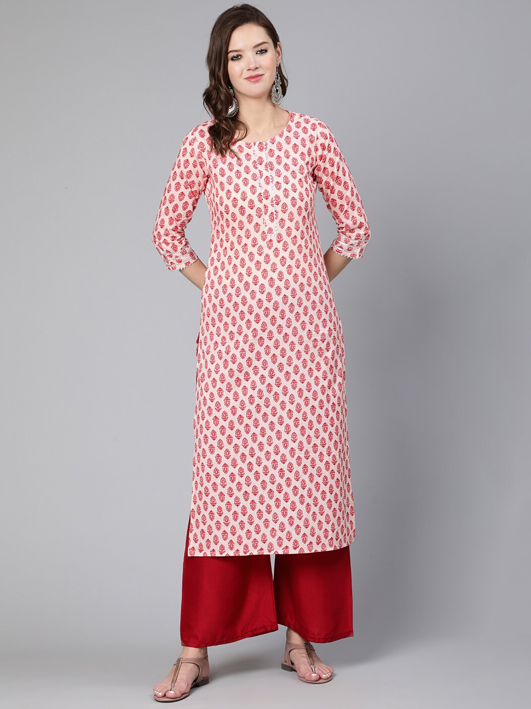 

Nayo Women Pink Ethnic Motifs Printed Kurta