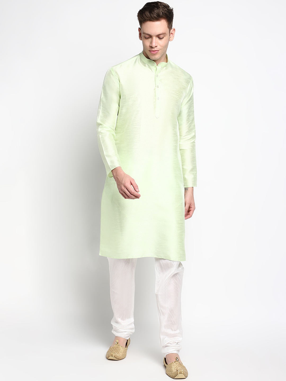 

DEVOILER Men Lime Green Kurta