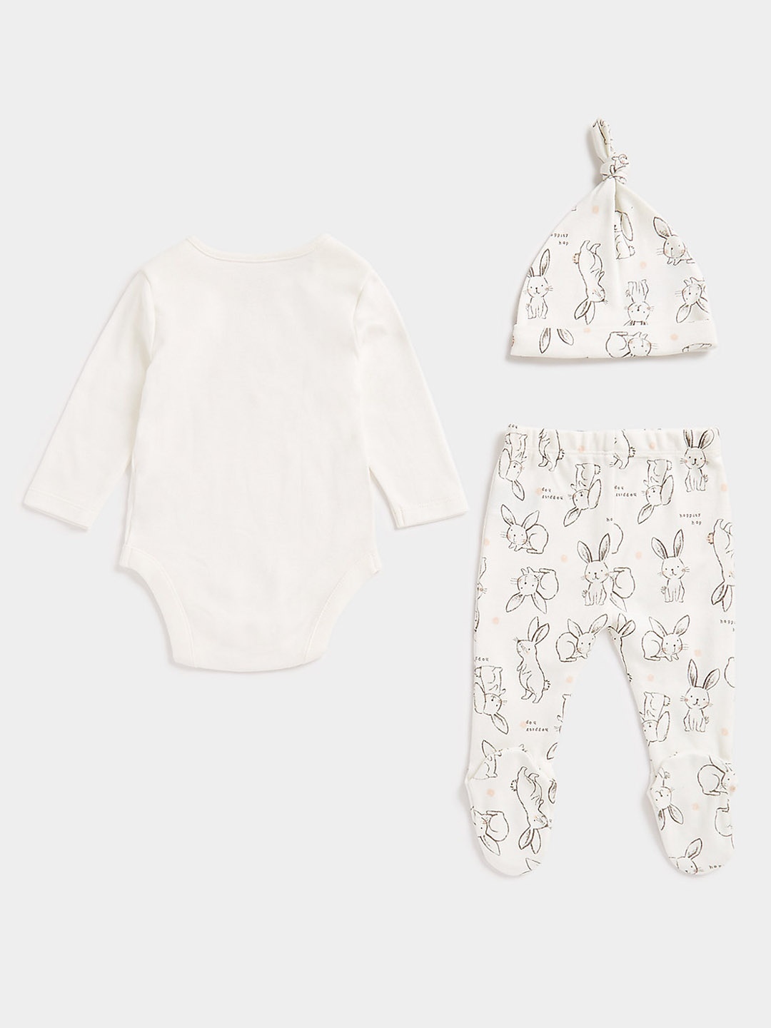 

mothercare Girls Cream-Coloured & Charcoal Grey Printed Pure Cotton Multipack Gift Set