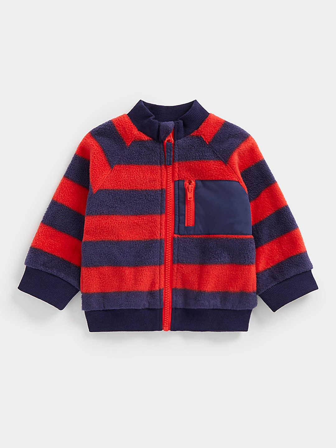 

mothercare Boys Striped Front-Open Sweatshirt, Navy blue