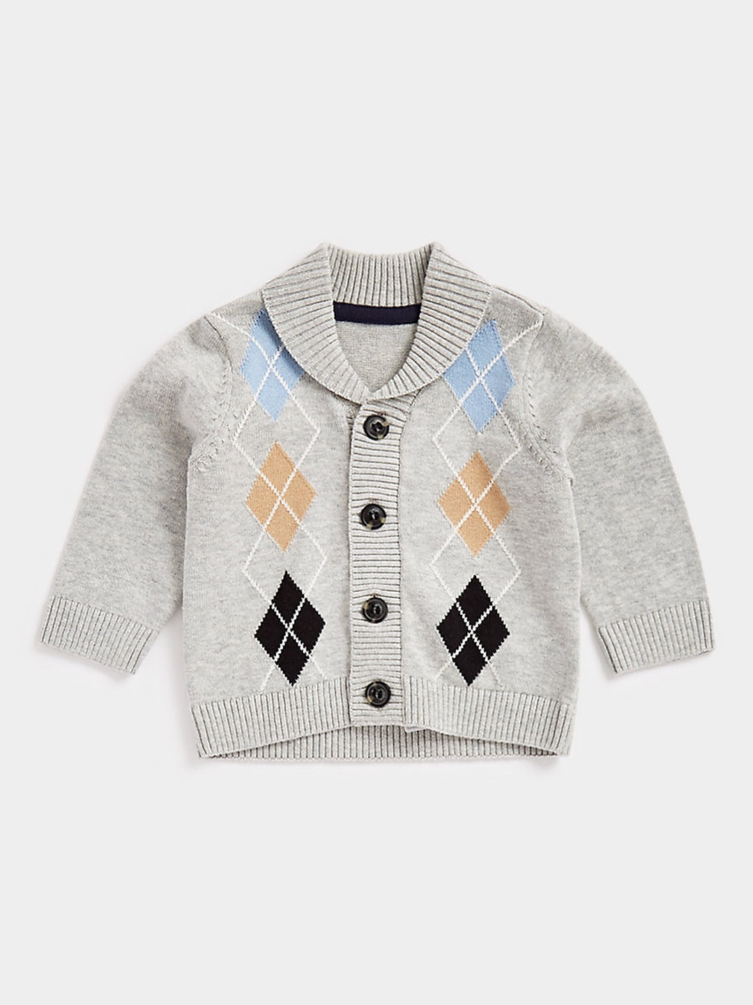 

mothercare Infant Boys Grey Printed Pure Cotton Cardigan