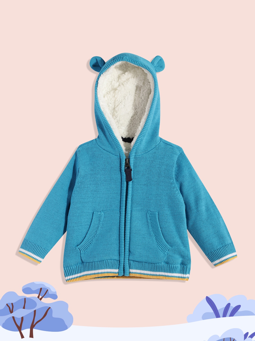 

mothercare Infant Boys Blue Knitted Hooded Sweatshirt