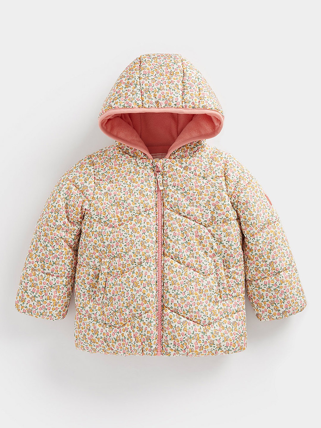 

mothercare Girls Floral Print Puffer Jacket, Multi