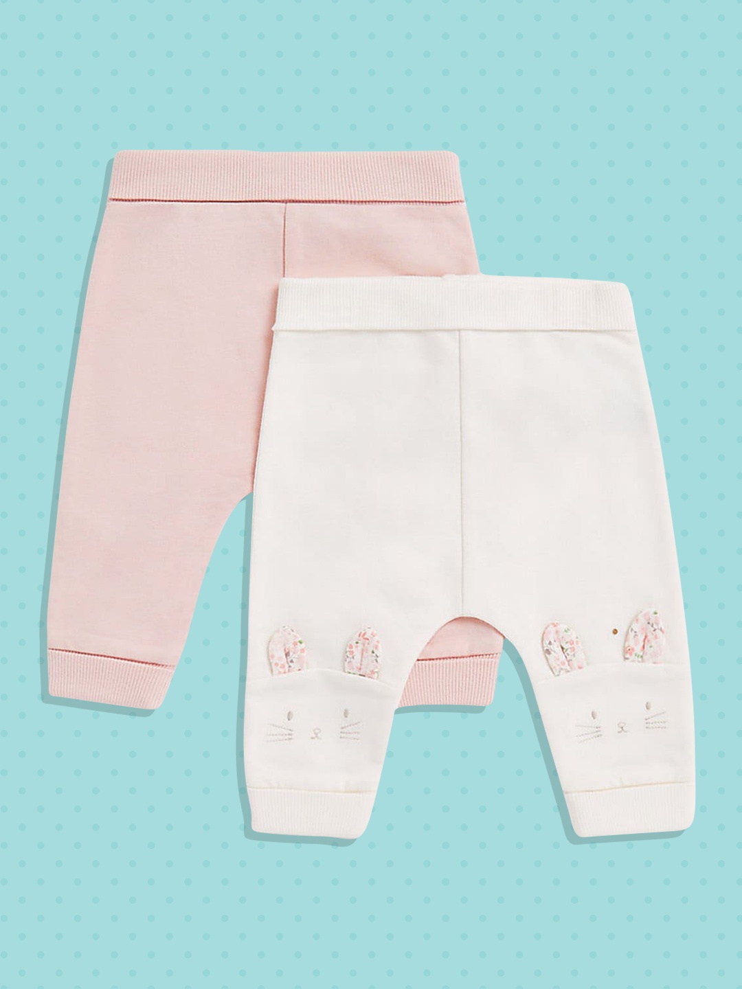 

mothercare Infant Girls Pack of 2 Pure Organic Cotton Joggers, Pink